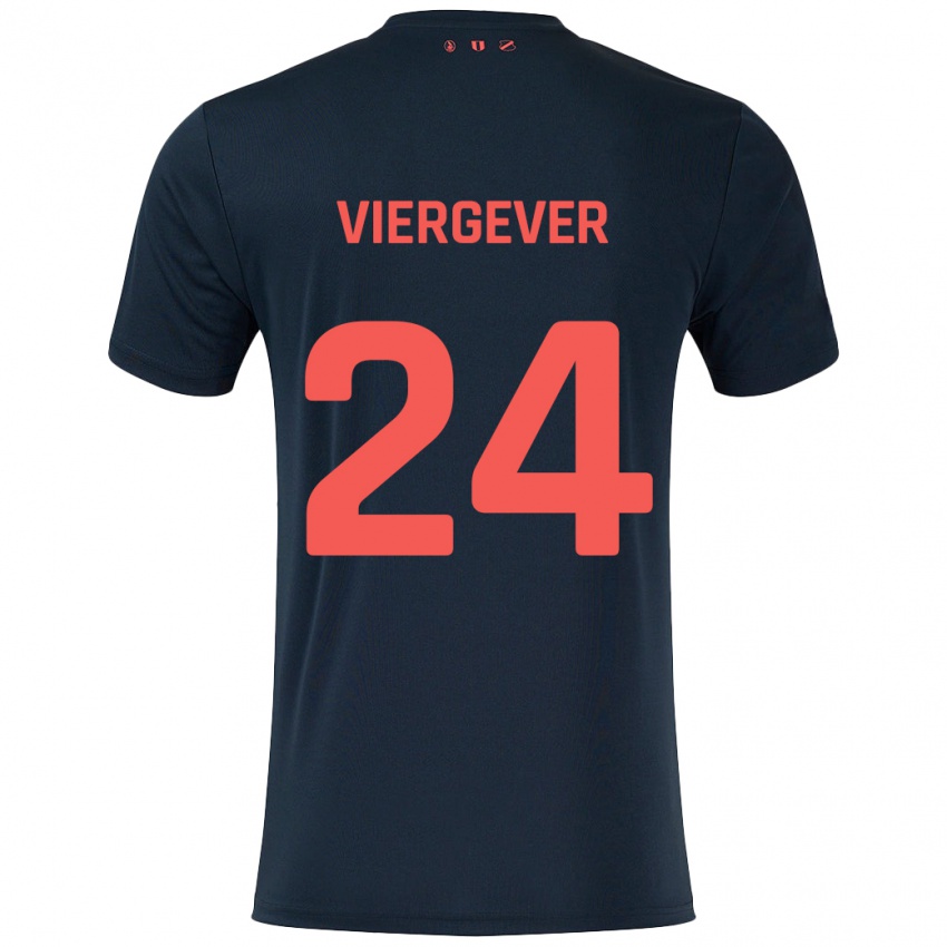 Niño Camiseta Nick Viergever #24 Negro Rojo 2ª Equipación 2024/25 La Camisa Chile