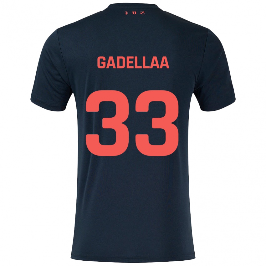 Niño Camiseta Kevin Gadellaa #33 Negro Rojo 2ª Equipación 2024/25 La Camisa Chile