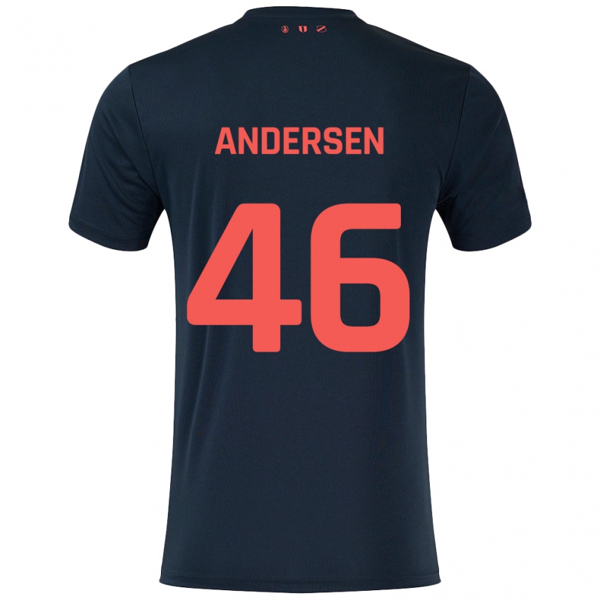 Niño Camiseta Silas Andersen #46 Negro Rojo 2ª Equipación 2024/25 La Camisa Chile