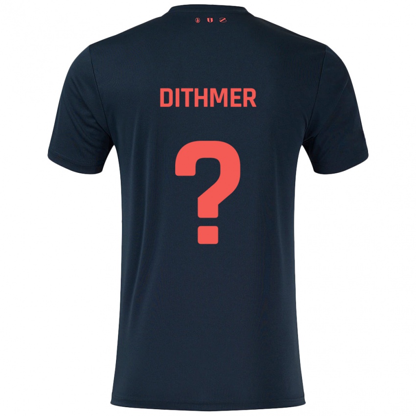 Niño Camiseta Andreas Dithmer #0 Negro Rojo 2ª Equipación 2024/25 La Camisa Chile