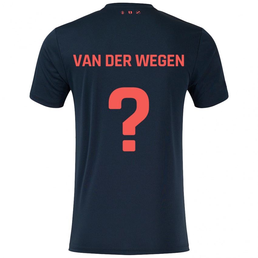 Niño Camiseta Sil Van Der Wegen #0 Negro Rojo 2ª Equipación 2024/25 La Camisa Chile