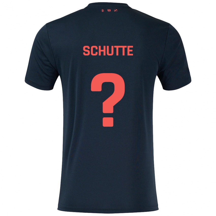 Niño Camiseta Olivier Schutte #0 Negro Rojo 2ª Equipación 2024/25 La Camisa Chile