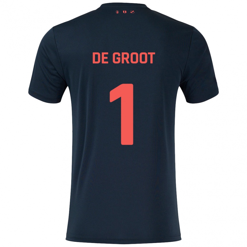 Niño Camiseta Jasmijn De Groot #1 Negro Rojo 2ª Equipación 2024/25 La Camisa Chile