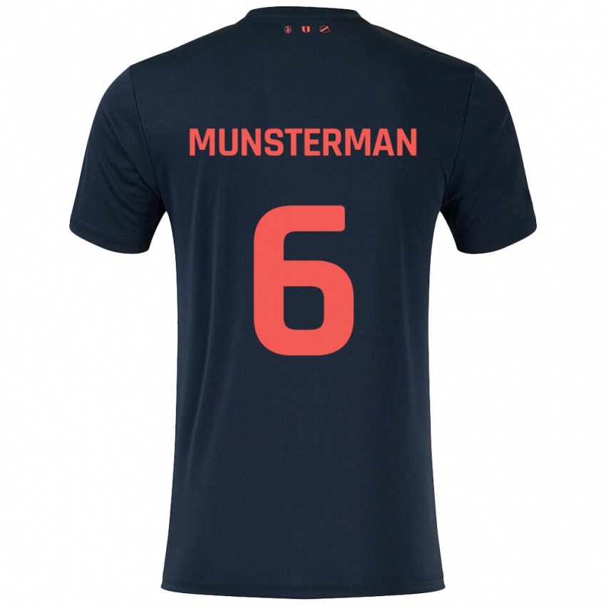 Niño Camiseta Marthe Munsterman #6 Negro Rojo 2ª Equipación 2024/25 La Camisa Chile