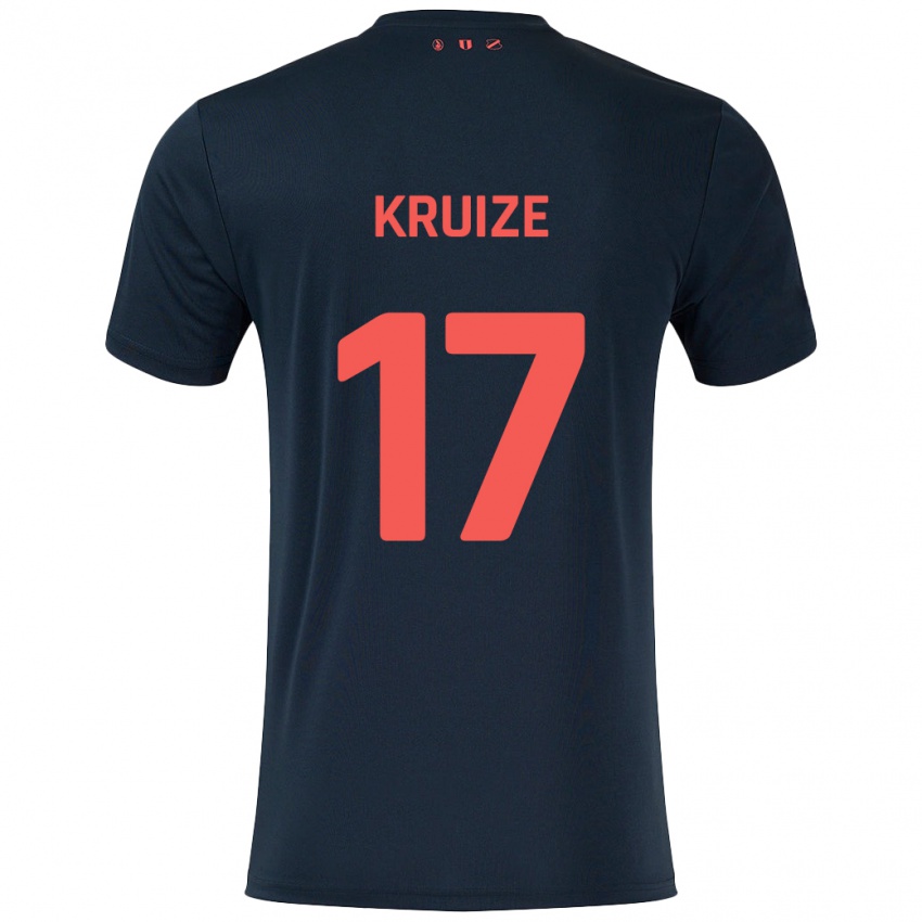 Niño Camiseta Elisha Kruize #17 Negro Rojo 2ª Equipación 2024/25 La Camisa Chile