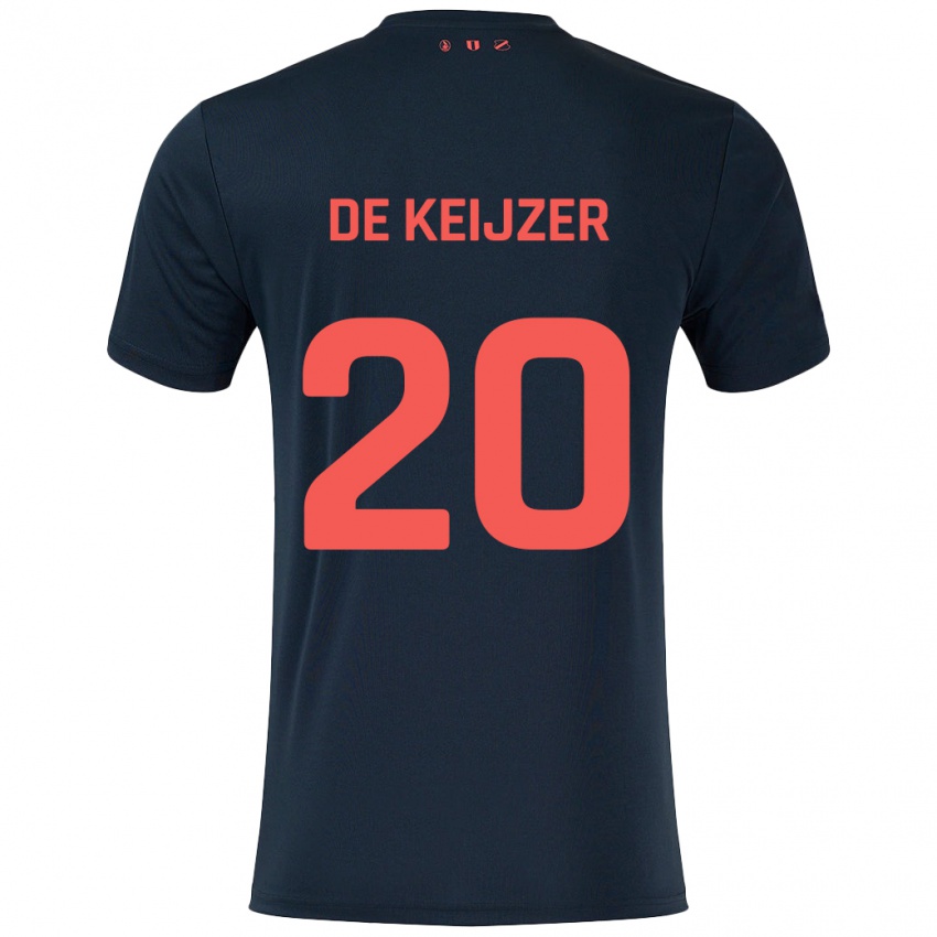 Niño Camiseta Lotje De Keijzer #20 Negro Rojo 2ª Equipación 2024/25 La Camisa Chile