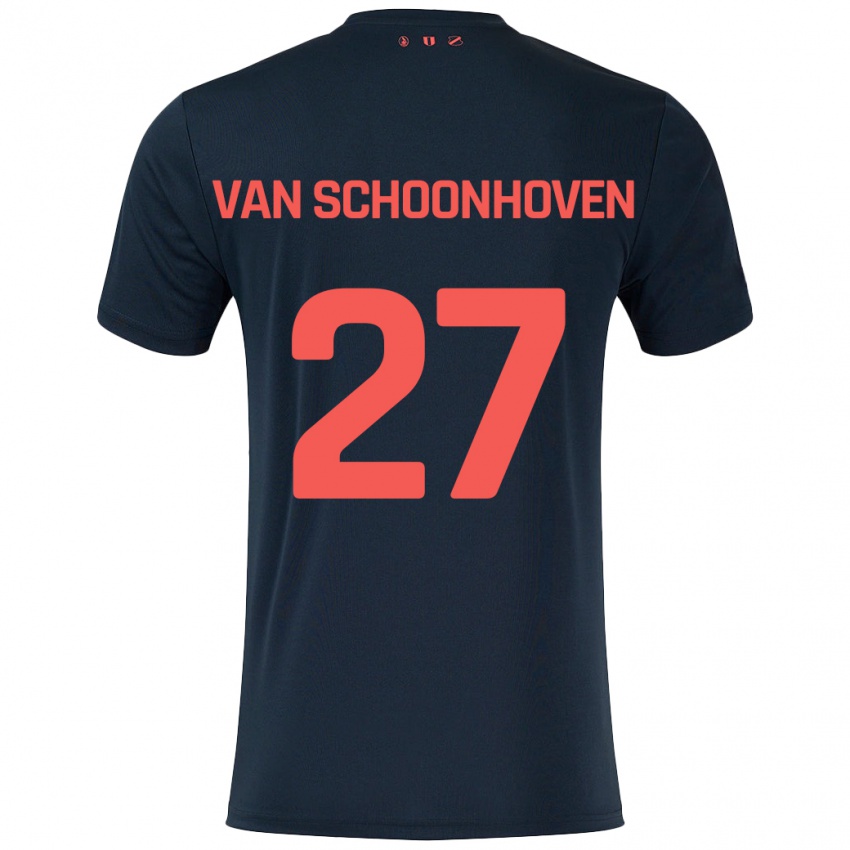 Niño Camiseta Nurija Van Schoonhoven #27 Negro Rojo 2ª Equipación 2024/25 La Camisa Chile