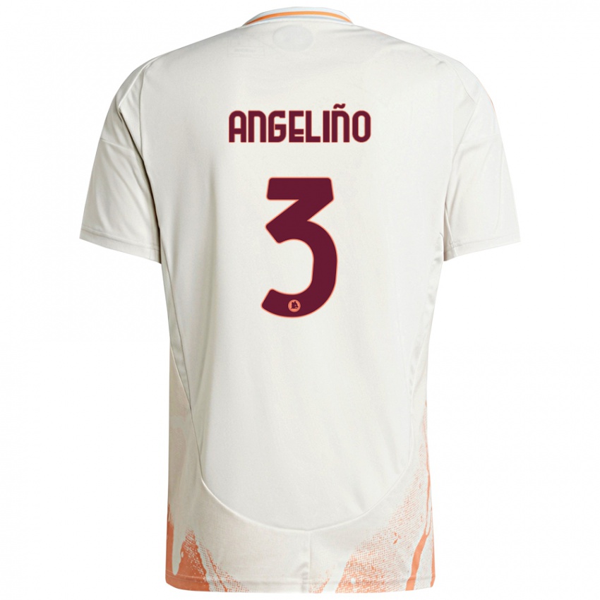 Niño Camiseta Angelino #3 Crema Blanco Naranja 2ª Equipación 2024/25 La Camisa Chile