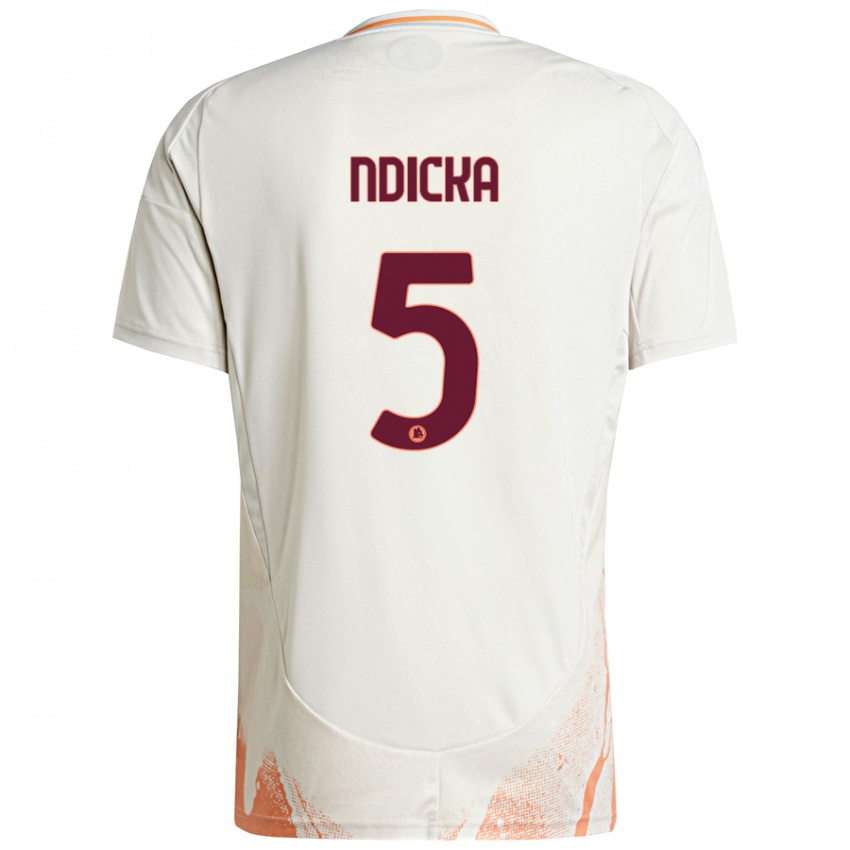 Niño Camiseta Evan Ndicka #5 Crema Blanco Naranja 2ª Equipación 2024/25 La Camisa Chile