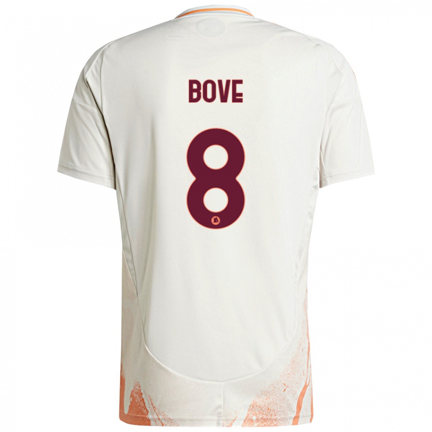 Niño Camiseta Edoardo Bove #8 Crema Blanco Naranja 2ª Equipación 2024/25 La Camisa Chile