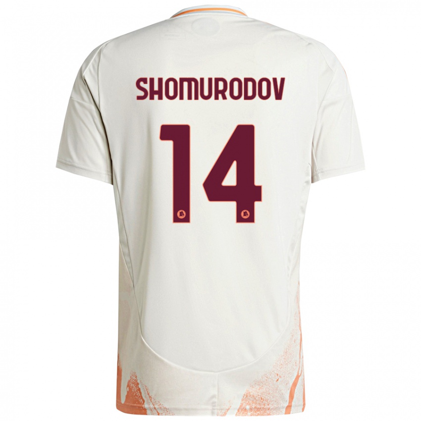 Niño Camiseta Eldor Shomurodov #14 Crema Blanco Naranja 2ª Equipación 2024/25 La Camisa Chile