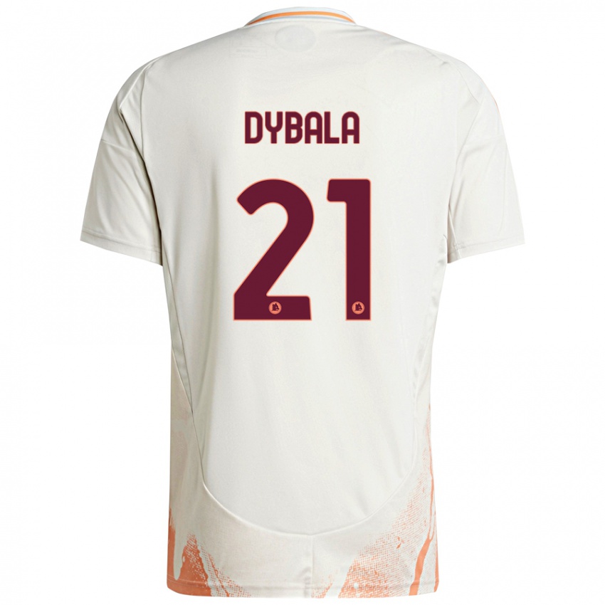 Niño Camiseta Paulo Dybala #21 Crema Blanco Naranja 2ª Equipación 2024/25 La Camisa Chile