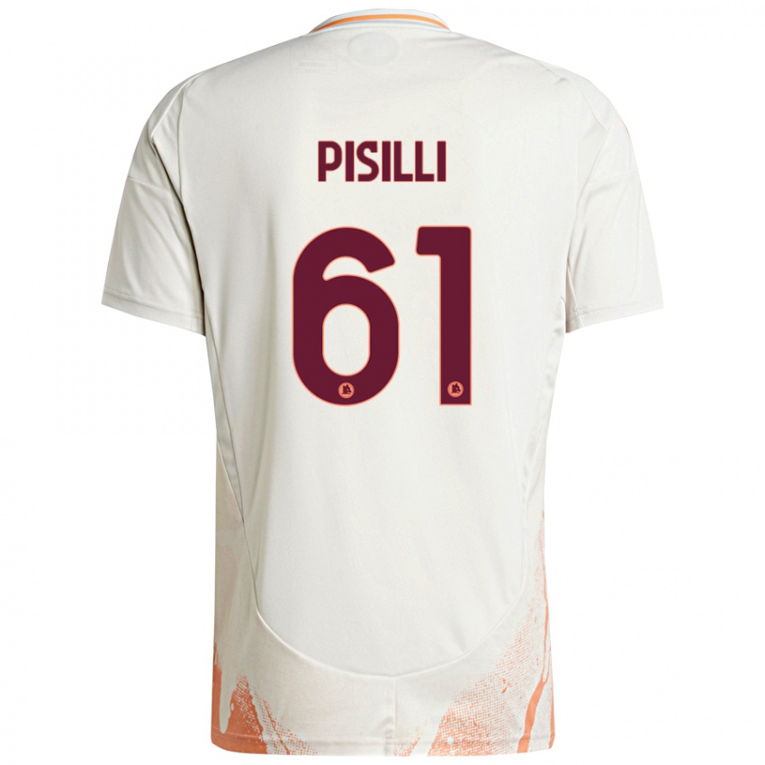 Niño Camiseta Niccolo Pisilli #61 Crema Blanco Naranja 2ª Equipación 2024/25 La Camisa Chile