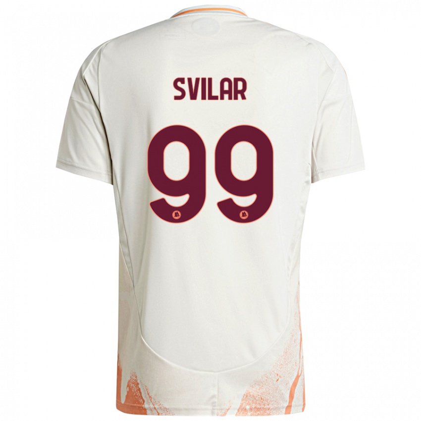 Niño Camiseta Mile Svilar #99 Crema Blanco Naranja 2ª Equipación 2024/25 La Camisa Chile