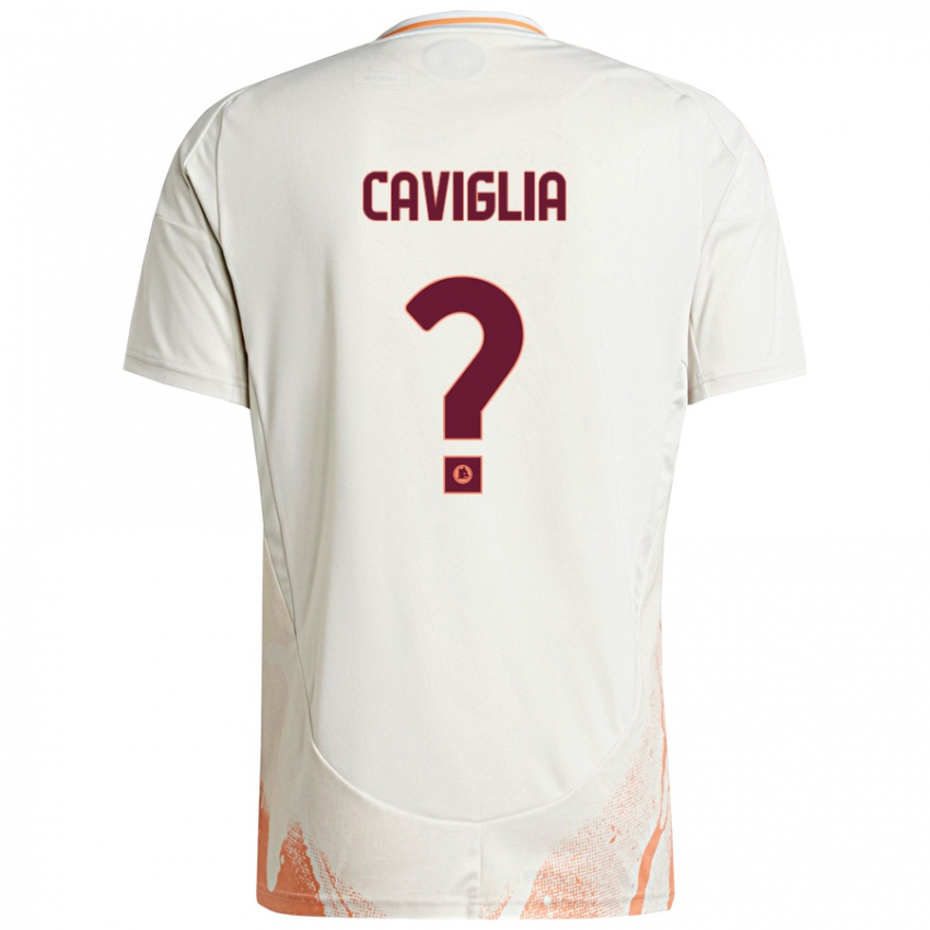 Niño Camiseta Manuel Caviglia #0 Crema Blanco Naranja 2ª Equipación 2024/25 La Camisa Chile