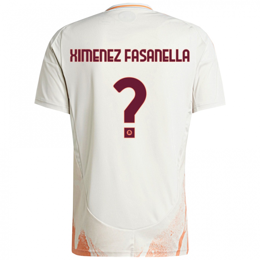 Niño Camiseta Rafael Ximenez Fasanella #0 Crema Blanco Naranja 2ª Equipación 2024/25 La Camisa Chile