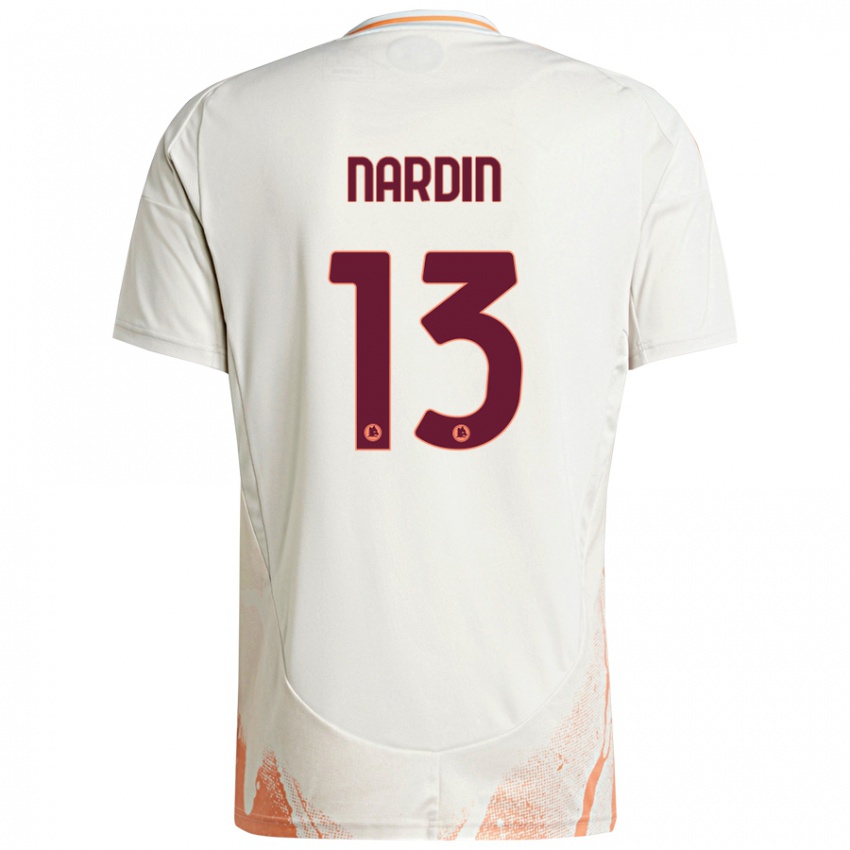 Niño Camiseta Federico Nardin #13 Crema Blanco Naranja 2ª Equipación 2024/25 La Camisa Chile