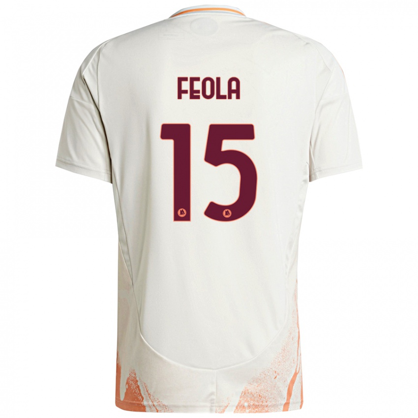 Niño Camiseta William Feola #15 Crema Blanco Naranja 2ª Equipación 2024/25 La Camisa Chile