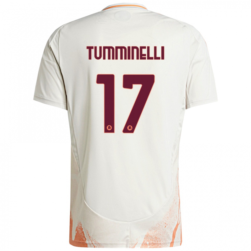 Niño Camiseta Gianmarco Tumminelli #17 Crema Blanco Naranja 2ª Equipación 2024/25 La Camisa Chile