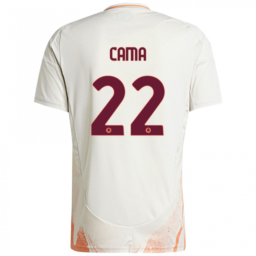 Niño Camiseta Cristian Cama #22 Crema Blanco Naranja 2ª Equipación 2024/25 La Camisa Chile