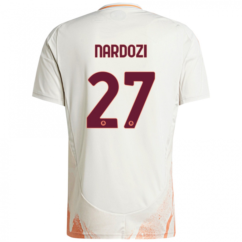 Niño Camiseta Manuel Nardozi #27 Crema Blanco Naranja 2ª Equipación 2024/25 La Camisa Chile