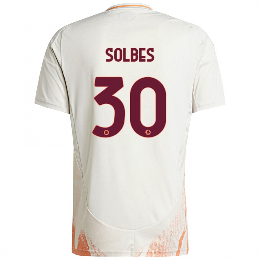 Niño Camiseta Ricardo Solbes #30 Crema Blanco Naranja 2ª Equipación 2024/25 La Camisa Chile