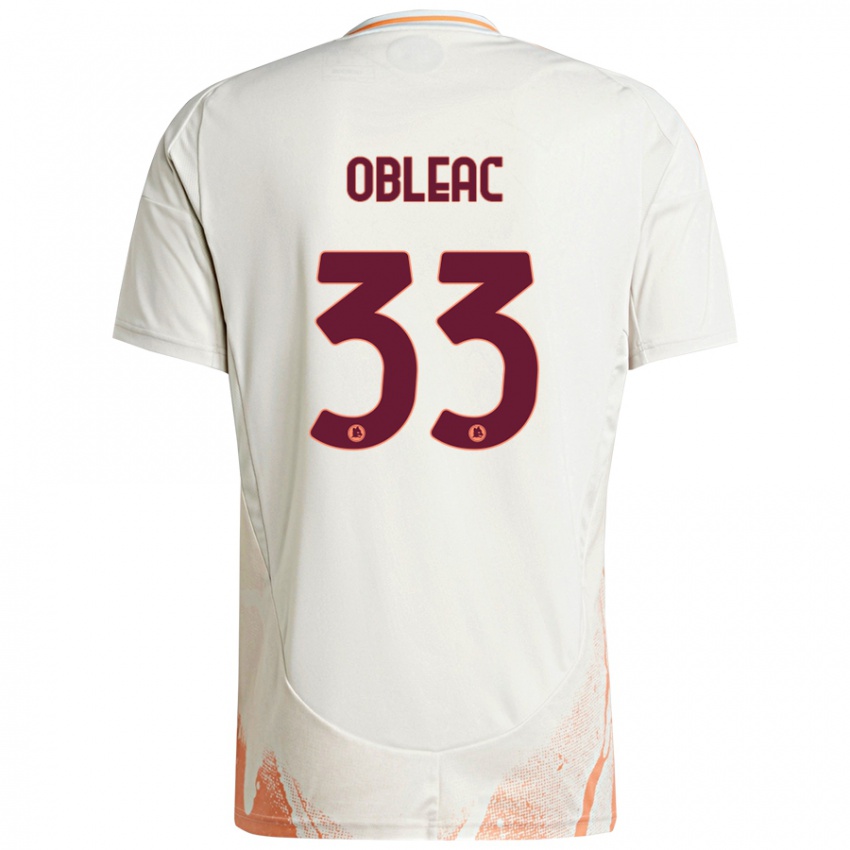 Niño Camiseta Matteo Obleac #33 Crema Blanco Naranja 2ª Equipación 2024/25 La Camisa Chile