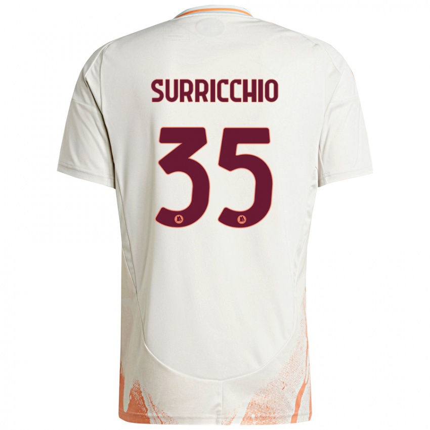 Niño Camiseta Jacopo Surricchio #35 Crema Blanco Naranja 2ª Equipación 2024/25 La Camisa Chile