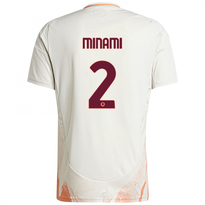 Niño Camiseta Moeka Minami #2 Crema Blanco Naranja 2ª Equipación 2024/25 La Camisa Chile