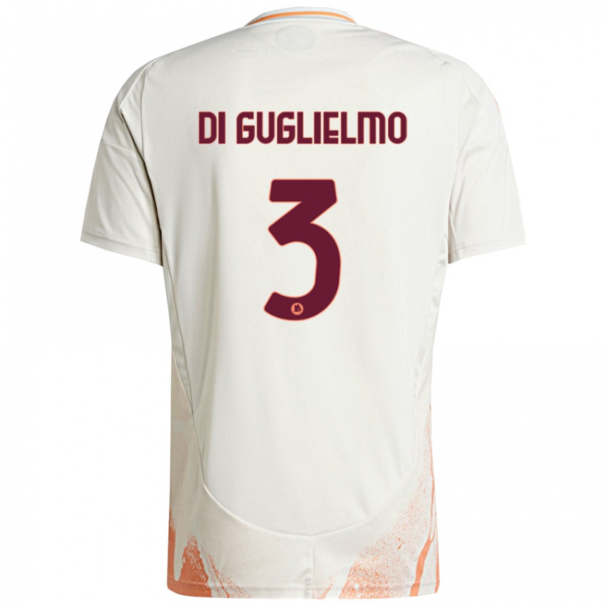 Niño Camiseta Lucia Di Guglielmo #3 Crema Blanco Naranja 2ª Equipación 2024/25 La Camisa Chile