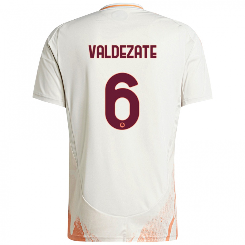 Niño Camiseta Oihane Valdezate #6 Crema Blanco Naranja 2ª Equipación 2024/25 La Camisa Chile