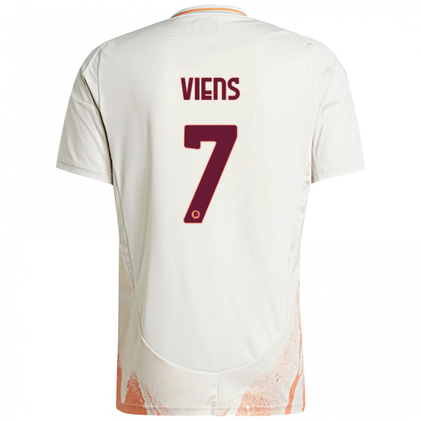 Niño Camiseta Evelyne Viens #7 Crema Blanco Naranja 2ª Equipación 2024/25 La Camisa Chile