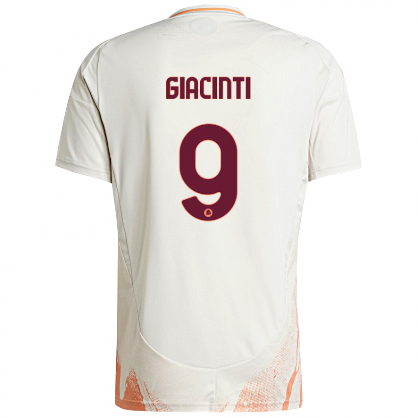 Niño Camiseta Valentina Giacinti #9 Crema Blanco Naranja 2ª Equipación 2024/25 La Camisa Chile