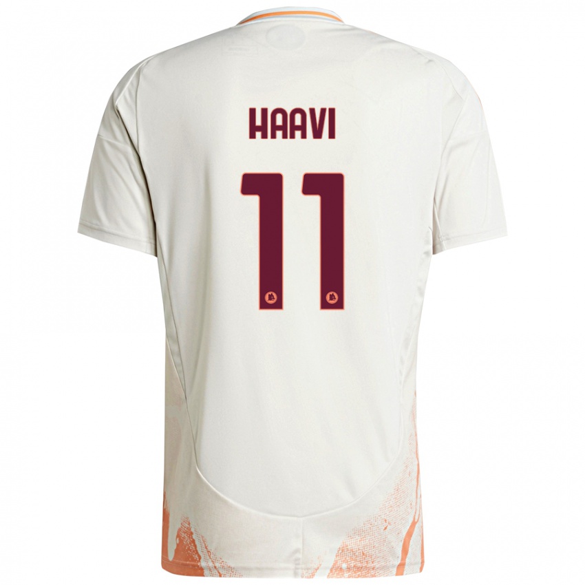 Niño Camiseta Emilie Haavi #11 Crema Blanco Naranja 2ª Equipación 2024/25 La Camisa Chile