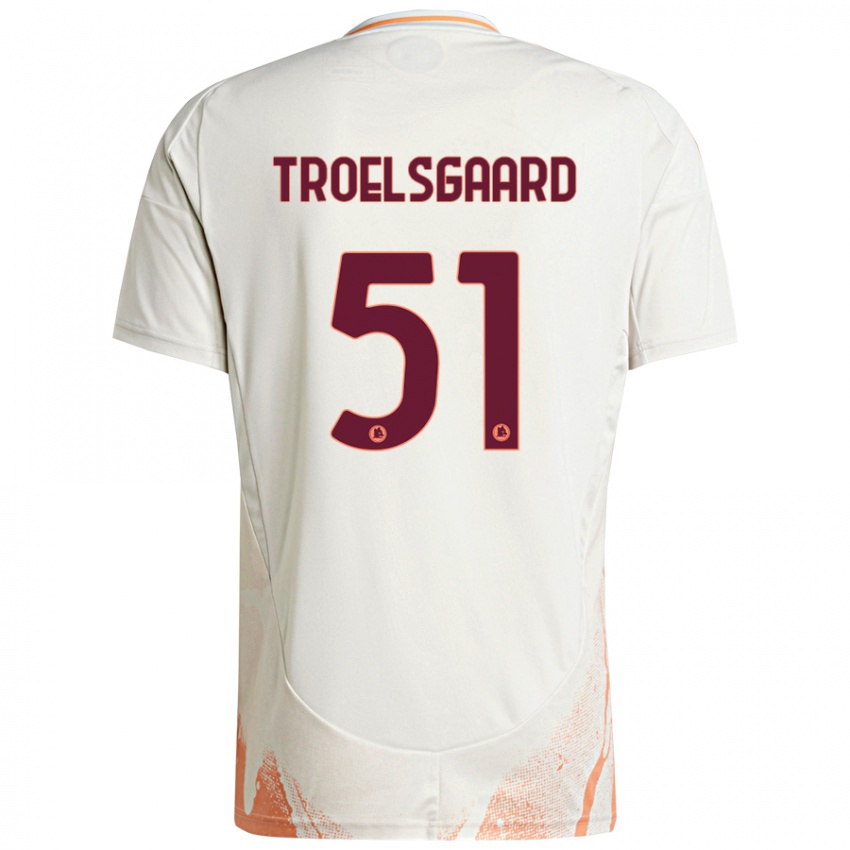 Niño Camiseta Sanne Troelsgaard #51 Crema Blanco Naranja 2ª Equipación 2024/25 La Camisa Chile