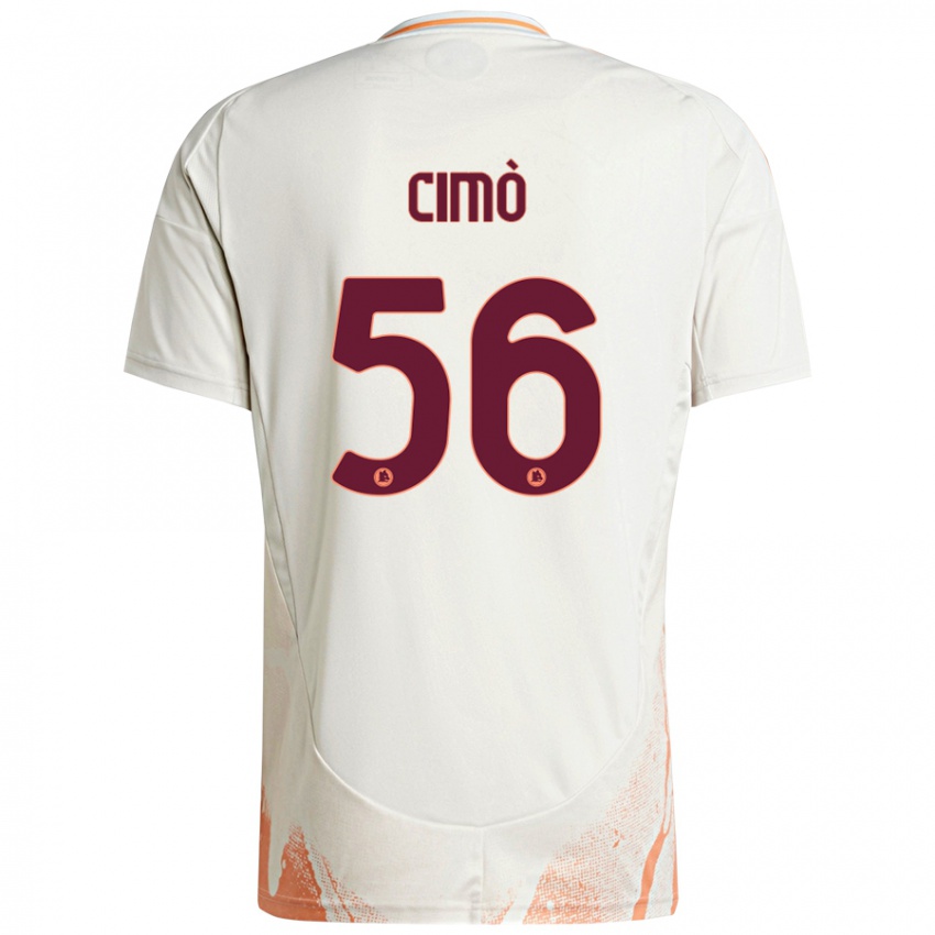 Niño Camiseta Giada Cimò #56 Crema Blanco Naranja 2ª Equipación 2024/25 La Camisa Chile