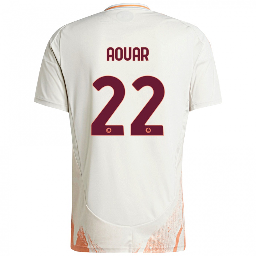 Niño Camiseta Houssem Aouar #22 Crema Blanco Naranja 2ª Equipación 2024/25 La Camisa Chile