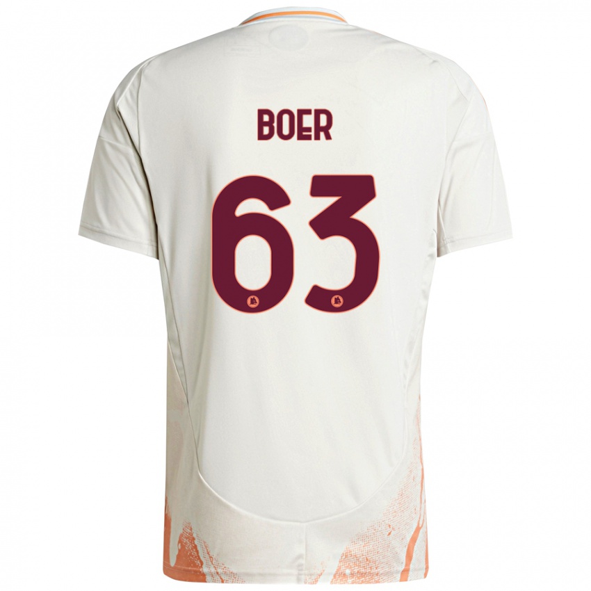 Niño Camiseta Pietro Boer #63 Crema Blanco Naranja 2ª Equipación 2024/25 La Camisa Chile