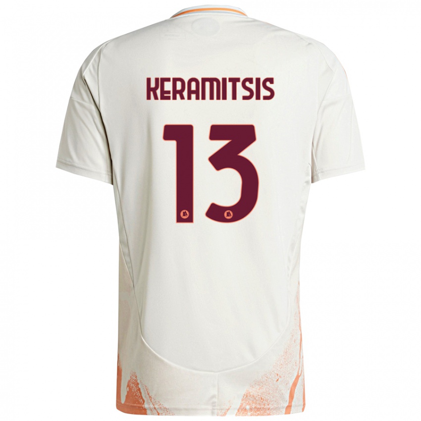 Niño Camiseta Dimitrios Keramitsis #13 Crema Blanco Naranja 2ª Equipación 2024/25 La Camisa Chile