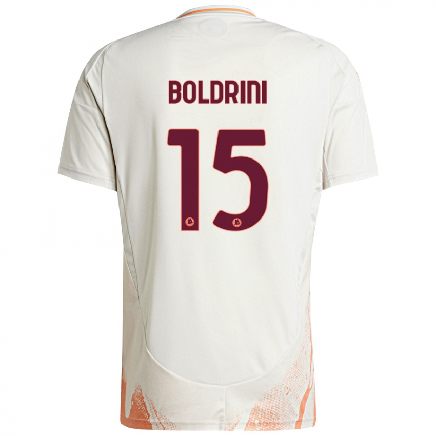 Niño Camiseta Mattia Boldrini #15 Crema Blanco Naranja 2ª Equipación 2024/25 La Camisa Chile