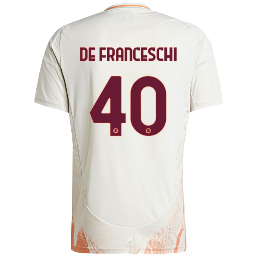 Niño Camiseta Leonardo De Franceschi #40 Crema Blanco Naranja 2ª Equipación 2024/25 La Camisa Chile