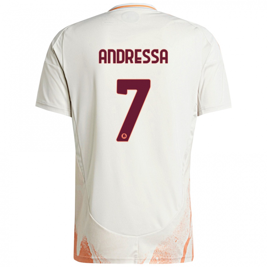 Niño Camiseta Andressa #7 Crema Blanco Naranja 2ª Equipación 2024/25 La Camisa Chile