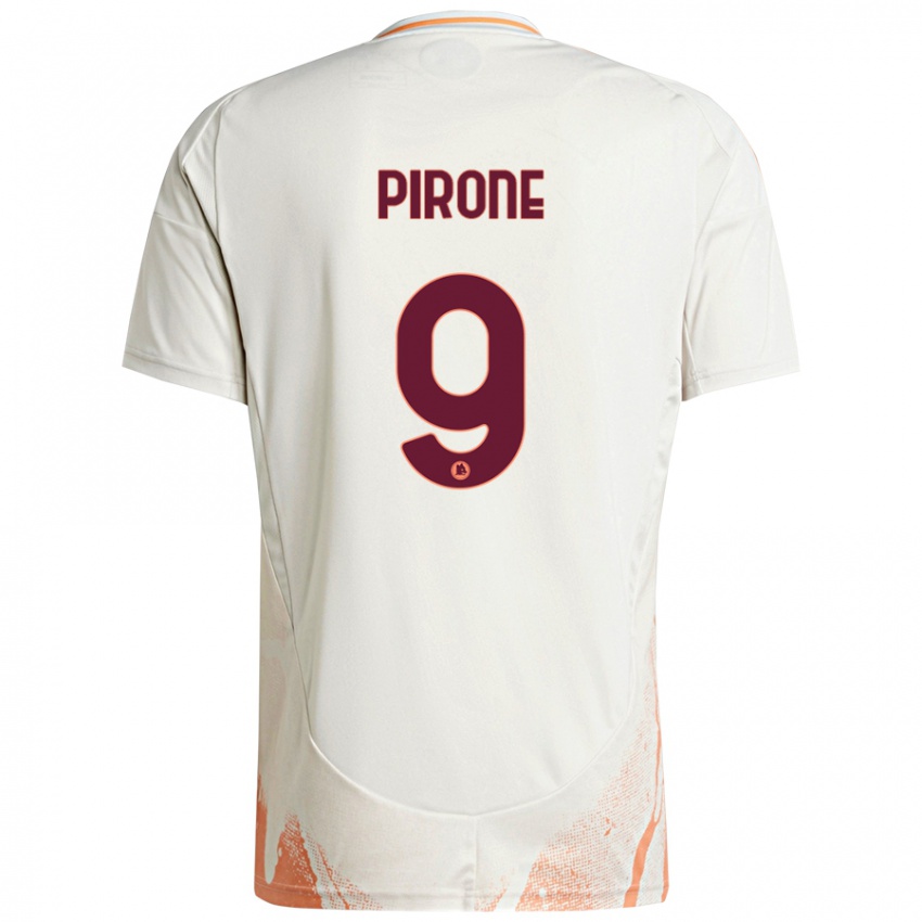 Niño Camiseta Valeria Pirone #9 Crema Blanco Naranja 2ª Equipación 2024/25 La Camisa Chile