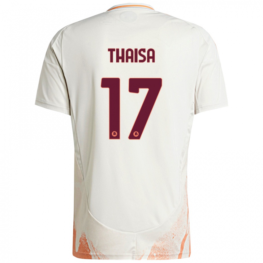 Niño Camiseta Thaisa #17 Crema Blanco Naranja 2ª Equipación 2024/25 La Camisa Chile