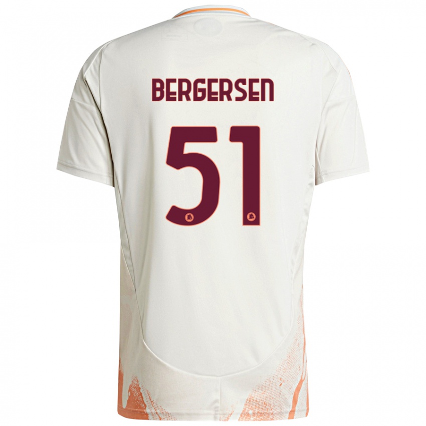 Niño Camiseta Mina Bergersen #51 Crema Blanco Naranja 2ª Equipación 2024/25 La Camisa Chile