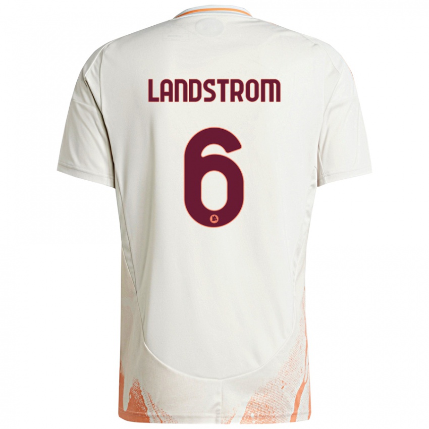 Niño Camiseta Elin Landstrom #6 Crema Blanco Naranja 2ª Equipación 2024/25 La Camisa Chile