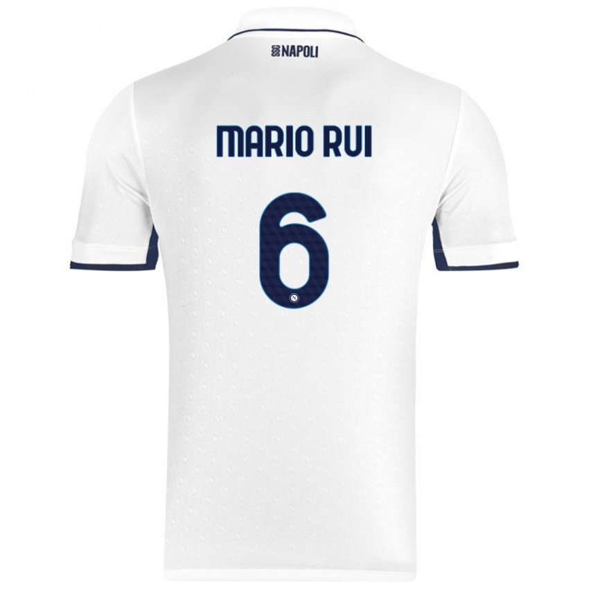 Niño Camiseta Mario Rui #6 Blanco Azul Real 2ª Equipación 2024/25 La Camisa Chile