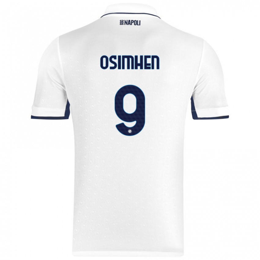 Niño Camiseta Victor Osimhen #9 Blanco Azul Real 2ª Equipación 2024/25 La Camisa Chile