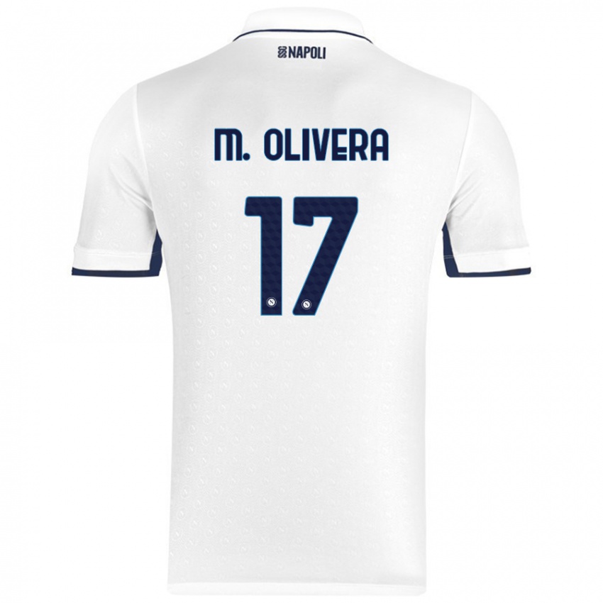 Niño Camiseta Mathias Olivera #17 Blanco Azul Real 2ª Equipación 2024/25 La Camisa Chile