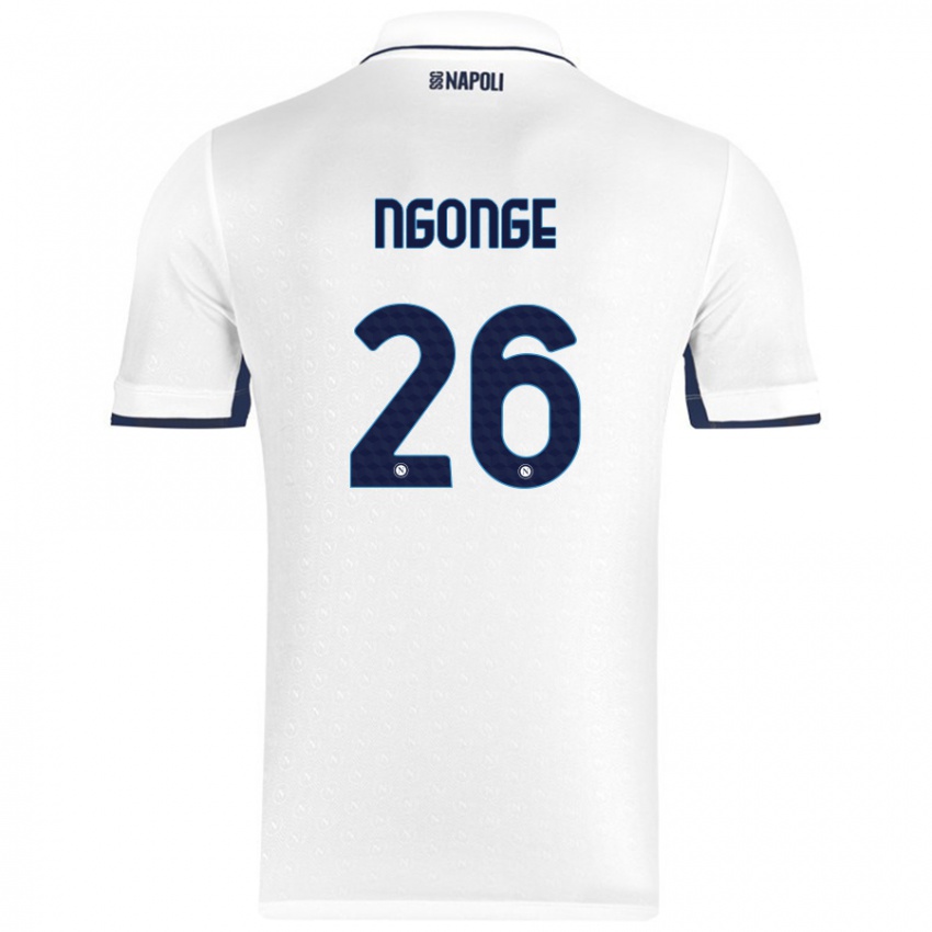 Niño Camiseta Cyril Ngonge #26 Blanco Azul Real 2ª Equipación 2024/25 La Camisa Chile